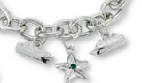 Custom Toggle Chain Bracelet w/1 Die Struck Charm