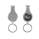 Custom Round Nail Clipper With Bottle Opener Key Chain, 3.54