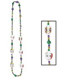 Custom Mardi Gras Mime Bead Necklace, 42