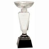 Custom Clear Crystal Cup Award w/ Black Pedestal Base (11