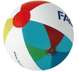 Custom Inflatable Translucent Yellow, Red, Blue, & White Beach Ball (16