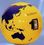 Custom Inflatable Globe Ball - Yellow/ Purple /20", Price/piece