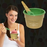Custom Green Ice Cream Bowl And Spoon Set