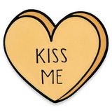 Blank Kiss Me Candy Heart Pin, 3/4
