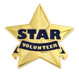 Blank Star Volunteer Pin with Gold Plating