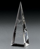 Custom Translucent Pyramid Crystal Award (2 3/4