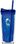 Custom 16 Oz. Blue Geo Tumbler Cup With Straw, 7 7/8" H X 3 3/8" W, Price/piece