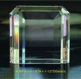 Custom Faceted Art Awards optical crystal award trophy., 4.5