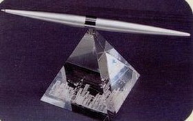 Custom Helicopter Pen W/ Crystal Pyramid Base (Screened)