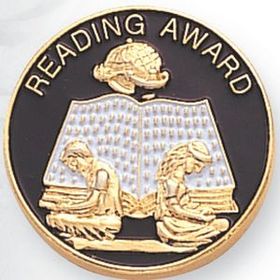Blank Scholastic Award Pin (Reading Award), 7/8" Diameter