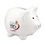 Custom White Ceramic Piggy Bank - 5"x3-3/4"x5", Price/piece