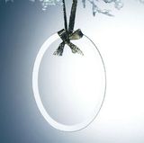 Custom Beveled Jade Glass Ornament - Oval (Sandblasted), 3.75