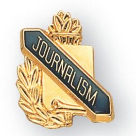 Blank Enameled & Epoxy Domed Scholastic Award Pin (Journalism), 5/8" W