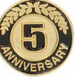 Custom 5 Years Anniversary Round Stock Die Struck Pin