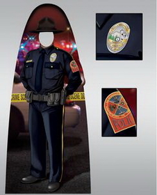 Custom Adult Size Male Trooper Officer Photo Prop, 74" H x 33.5" W x 4mm Thick