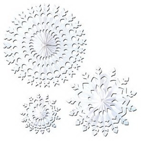 Custom White Tissue Snowflakes, 15" L