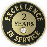 Blank Excellence In Service Pin - 2 Years, 3/4