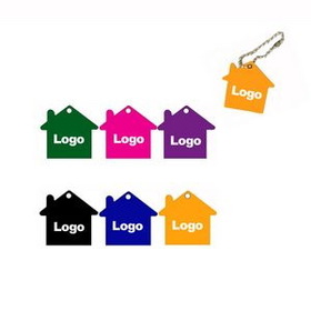 Custom House Shape Pet ID Tags Key Tag, 1 1/2" L x 1 2/5" W