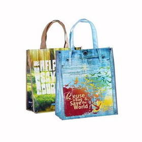 Custom Laminated Non-woven Shopping Tote Bag Reusable Grocery Bags, 11 4/5" L x 4" W x 15 4/5" H