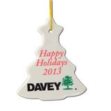 Custom Tree Shape Ceramic Ornament With Full Color Imprint - Ships In 3 Days