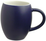 Custom 16 oz. New York Barrel Mug, White in/Cobalt Blue Out, 4 5/8