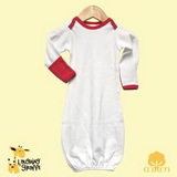 Custom The Laughing Giraffe Baby Ringer Sleeper Gown w/ Red FOLD OVER Mittens