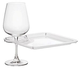 Custom Square Party Plate with Built In Stemware Holder