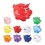 Custom Small Piggy Bank - Translucent Red, 4" H X 2 3/4" W, Price/piece