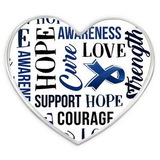 Blank Blue Heart Awareness Words Pin, 1