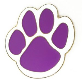 Blank Purple Paw Pin, 1" W