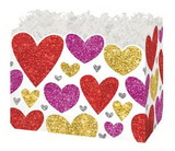 Blank Glittering Hearts Small Basket Box, 6.75