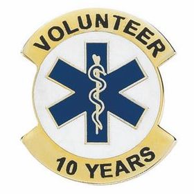 Special Award Lapel Pins (Volunteer Paramedic Pin w/Blank Bars), 1 1/8" Diameter