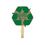 Fan - Eco Recycle Shape Recycled Single Paper Hand Fan -Wood Stick Handle, Price/piece