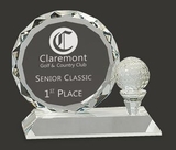 Custom Tournament Crystal Plate & Tee Golf Award, 4