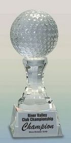 Custom Crystal Golf Ball on Pedestal Award (6")