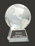 Custom Earth Vision Crystal Globe Award S, 3 1/2
