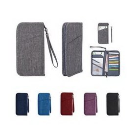 Custom Multi-functional Travel Passport Holder Wallet, 9" L x 5" W x 3/4" Thick