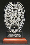 Custom 386-AP0BADGE6RBZ  - Crime-Stoppers Police Badge Award-Clear Acrylic
