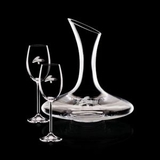 Custom 42 Oz. Madagascar Crystalline Carafe W/ 2 Wine Glasses