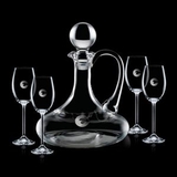 Custom 32 Oz. Crystalline Horsham Decanter W/ 4 Wine Glasses