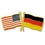 Blank Usa & Germany Flag Pin, 1 1/8" W X 1/2" H, Price/piece