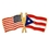 Blank Usa & Puerto Rico Flag Pin, 1 1/8" W X 1/2" H, Price/piece