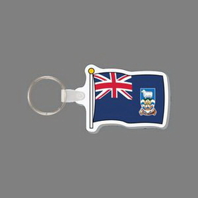 Key Ring & Full Color Punch Tag W/ Tab - Flag of Falkland Islands