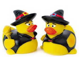 Custom Rubber Wicked Witch Duck, 3 5/8" L x 3 1/4" W x 3 1/8" H