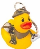 Custom Rubber Soldier In Camouflage Outfit Duck Key Chain