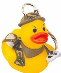 Custom Rubber Soldier In Camouflage Outfit Duck Key Chain