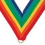 Blank Rainbow Stripe Grosgrain Imported V Neck Ribbon - Medal Holder (32