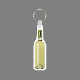 Key Ring & Full Color Punch Tag W/ Tab - White Wine Bottle