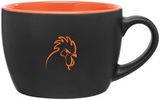 Custom 18 Oz. Matte Black/Glossy Orange Bolzano Mug, 3.375