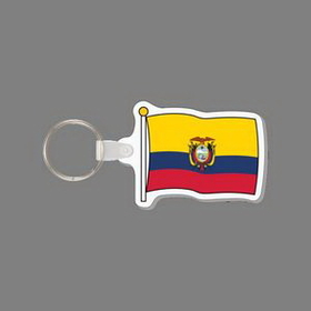 Key Ring & Full Color Punch Tag W/ Tab - Flag of Ecuador